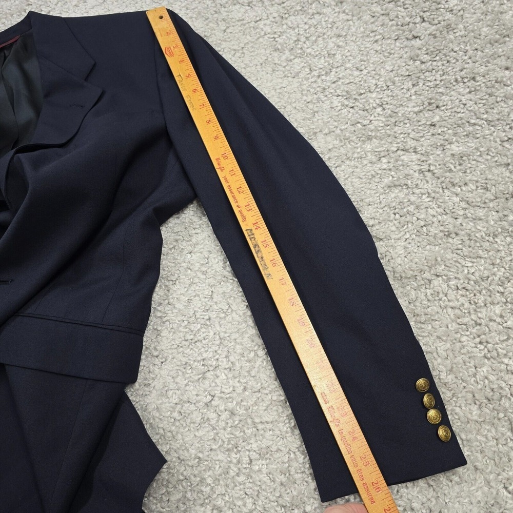 Hart Schaffner Marx Mens Wool Blazer 42L 3 Button Navy Business Formal - Picture 15 of 16